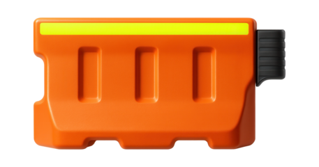 Plastic water-filled barricade with interlocking design and bright orange color