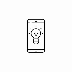 mobile smart lighting icon sign vector