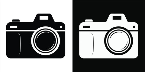 Versatile Camera Icon Black and White Vector Design