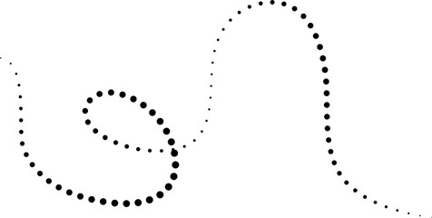 Hand drawn dotted curved line.  Elements design