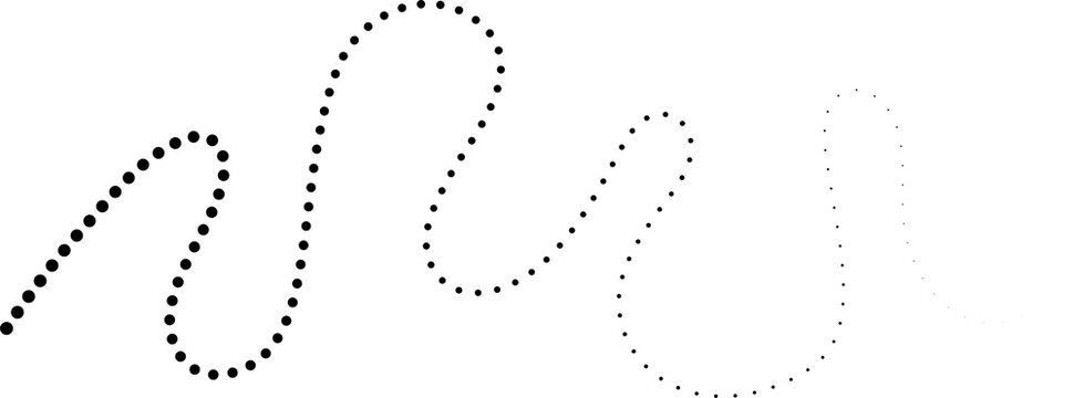 Hand drawn dotted curved line.  Elements design