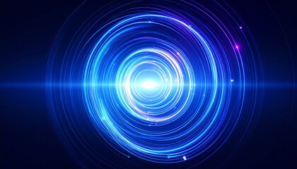 Abstract concentric circles, glowing light effect