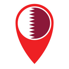Qatar Location Pin Icon with National Flag – Travel Map Marker Symbol Design