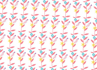 Flowers pattern in vector for cute and beautiful colour concept .