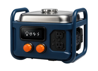 Gasoline generator with a digital display for monitoring power output in construction environments.