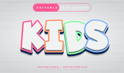 kids vector text effect with modern style design