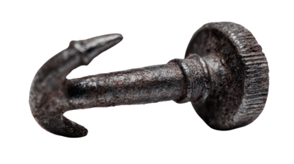 Close-up of nail anchor head background isolated on a Transparent background, PNG file.