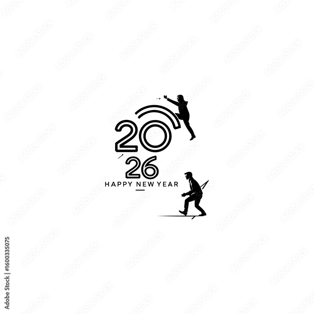 Fototapete 2026 happy new year logo text design. 2026 number design template. collection of 2026 happy new year