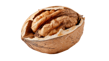 Close-up of nut with slight wear and tear background isolated on a Transparent background, PNG file.