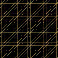 Geometric vector seamless pattern with crossed lines, triangles, squares abstract background. Simple minimalistic black and gold design. Single color, black and gold.
