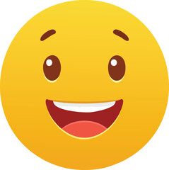 Fototapeta premium Happy yellow smiley face emoticon icon with a cheerful expression