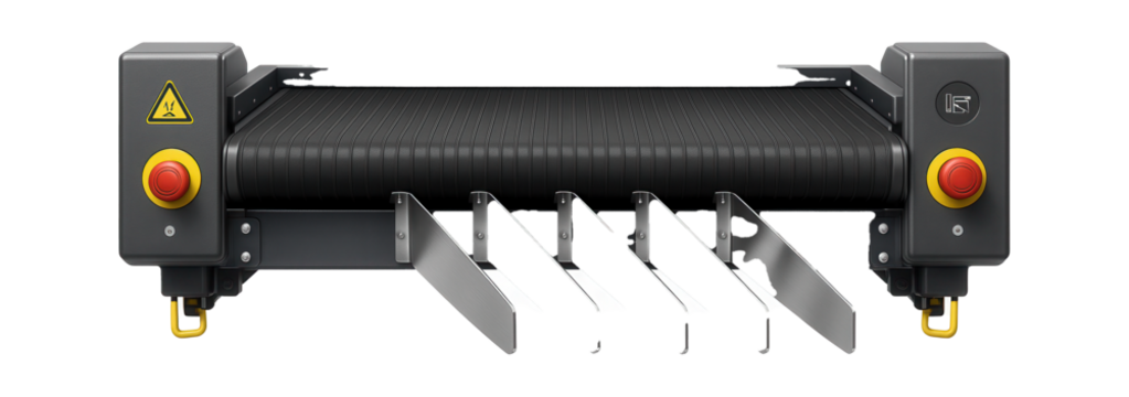 Belt sorter with diverter gates for redirecting parcels in a logistics hub