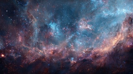 Naklejka premium Cosmic Nebula: A Celestial Tapestry of Stars and Gas