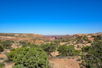 The Green River Overlook on the Island in the sky Mesa at Canyonlands National Park is at an elevation of 6,000 feet above sea level.