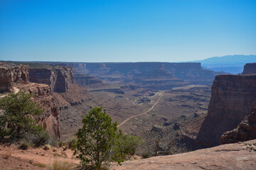The Green River Overlook on the Island in the sky Mesa at Canyonlands National Park is at an elevation of 6,000 feet above sea level.