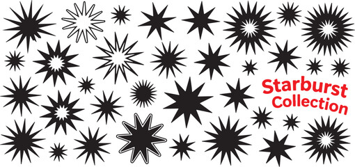 Starburst Collection, Starburst Shapes, Bursting Star, Star Burst, Black and White, Star, Stars, Sparkle, Sparkles, Decorative, Decoration