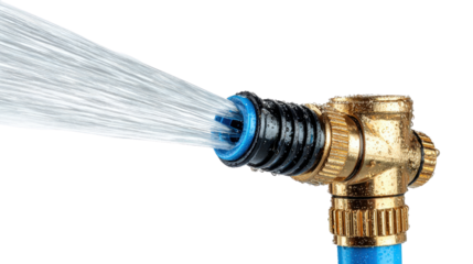 Close-up of sprinkler spray nozzle background isolated on a Transparent background, PNG file.
