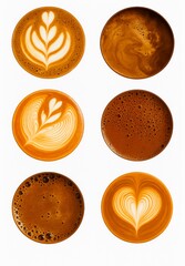 Coffee pattern Collection on White Background