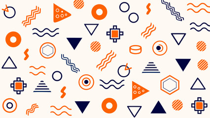 Colorful Funky Seamless Geometric Pattern - Naive Brutal Background