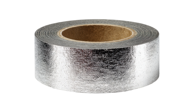 Close-up of sticky side of duct tape background isolated on a Transparent background, PNG file.