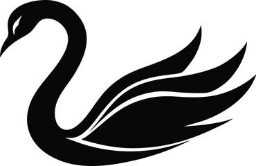  abstract swan symbol silhouette vector illustration