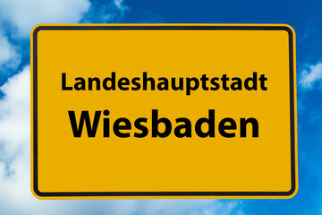 Schild Landeshauptstadt Wiesbaden