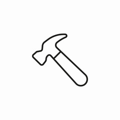 claw hammer tool icon sign vector