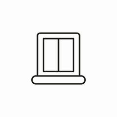 closed window pane icon sign vector