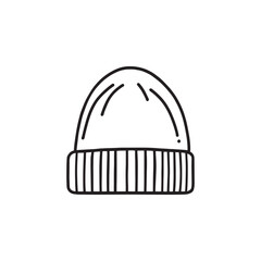 Beanie Hat line art classic urban cool headwear