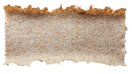 Coarse grit sandpaper torn background isolated on a Transparent background, PNG file.