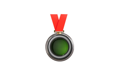 Medal with red ribbon