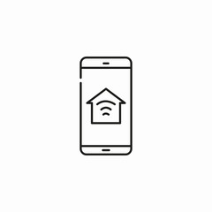 smart home phone icon sign vector