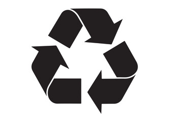 recycle logo silhouette vector, recycle logo icon vector design, waste disposal vector icons silhouette illustration, trash bin recycling logo silhouettes vector on a white background