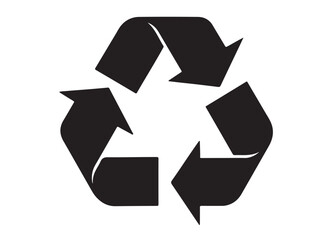 recycle logo silhouette vector, recycle logo icon vector design, waste disposal vector icons silhouette illustration, trash bin recycling logo silhouettes vector on a white background