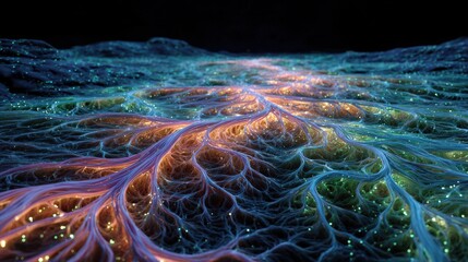 Abstract visualization of neural pathways in vibrant colors.
