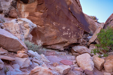 Petroglyphs, Arches National park, Utah, USA, Wolfe Ranch
