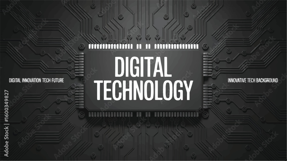 Poster digital technology innovation: a visually striking digital rendering showcases the convergence of cu