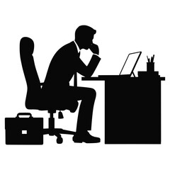 Minimalist Businessman Silhouette in Suit – Corporate Leader Vector Design