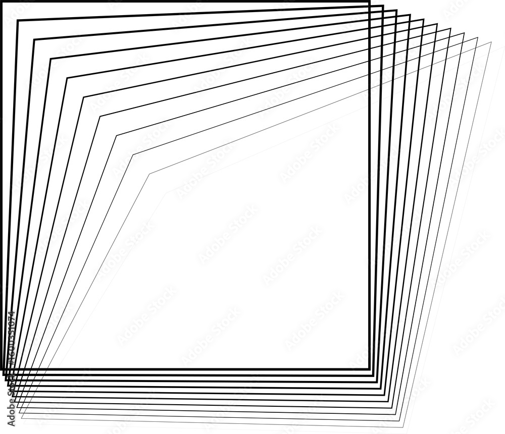 Poster square geometric with line created using blend effect. technology and digital concept