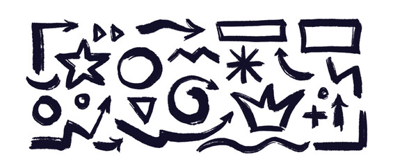 Hand draw bold geometric shape. Vector doodle sign