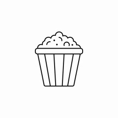 popcorn snack bucket icon sign vector