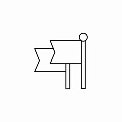 two flags pole icon sign vector