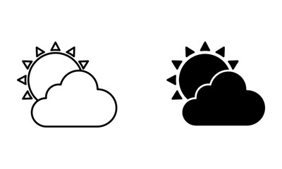 cloud with sun, weather forecasting icon vector