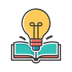 light bulb idea over book icon vector   