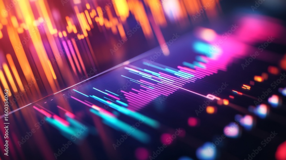 Aufkleber abstract glowing data chart, analytics ,visualizations