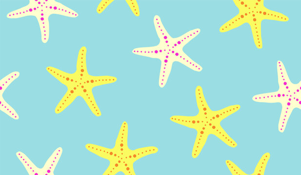 Cute starfish pattern background vector design