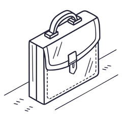 Black and white briefcase on a white background business career