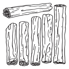 cinnamon sticks line art fragrant bark flavor holiday spirit