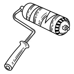 Black and white paint roller tool home improvement painting