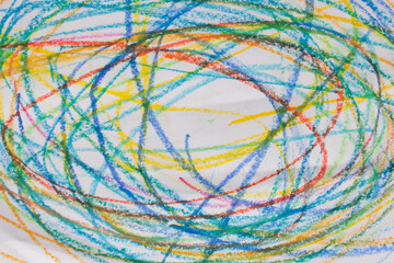 Colorful children's scribbles on paper